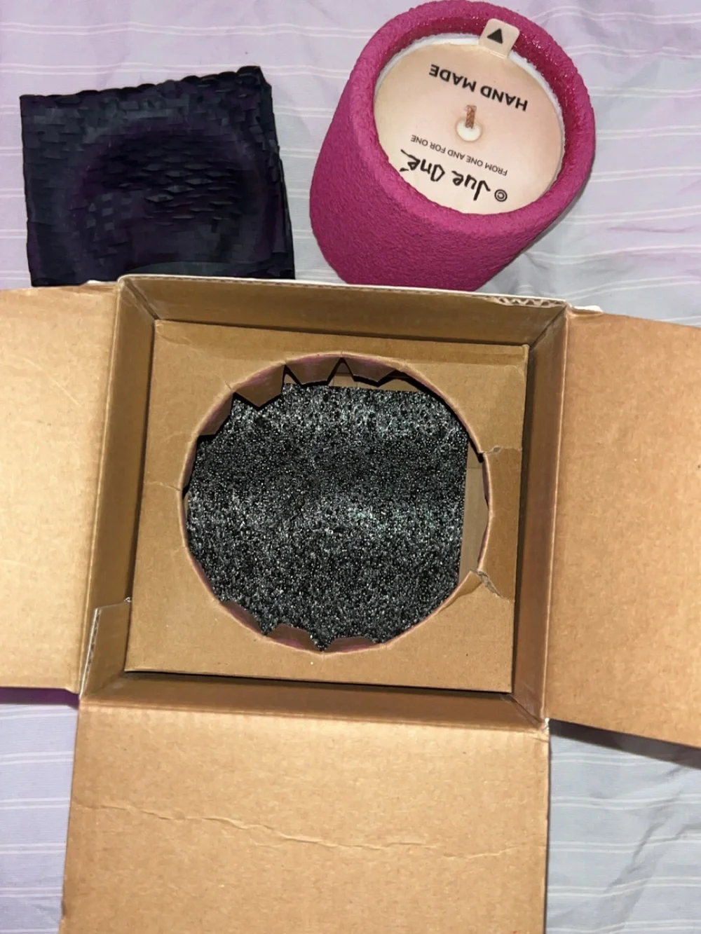 Pink Textured Handmade Candle Holder